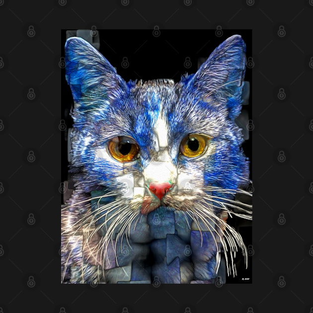 Blue Mosaic Cat by danieljanda