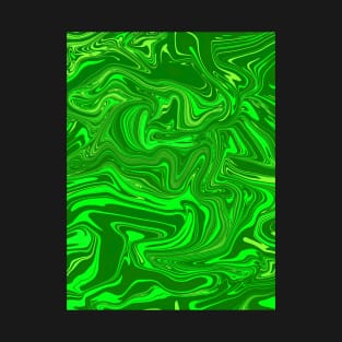 Different Shades of Green Digital Fluid Art T-Shirt