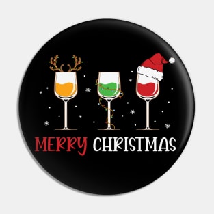 Merry Christmas Drinks Pin