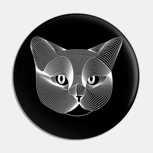 Cat looking at you Illustration Pin