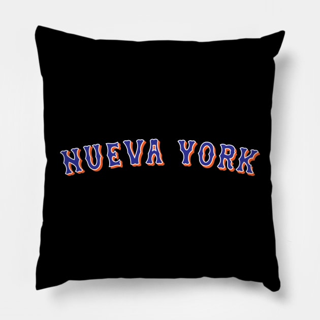 Los Mets de Nueva York - Black Pillow by bintburydesigns