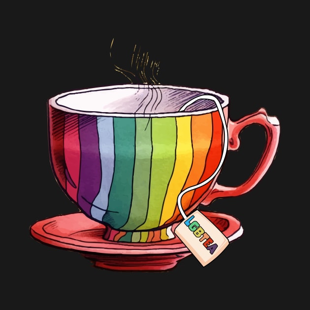 Proud LGBTQ gay pride tea drinker Rainbow Colored Tea Cup LGBTea by star trek fanart and more