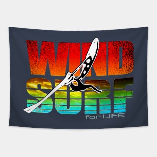 Windsurf for Life Sunset Colors Tapestry