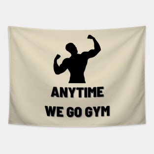 Anytime Fitness | Anytime We Go Gym Muscular Man Logo Tapestry