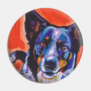 Australian Cattle Dog Bright colorful pop dog art Pin