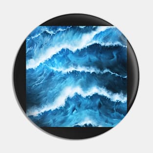 Hyperrealistic blue ocean waves Pin