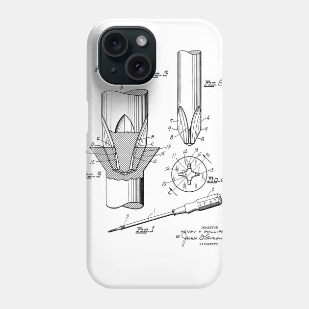 Screw Driver Vintage Patent Drawing Phone Case by TheYoungDesigns