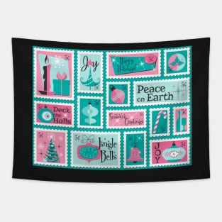 Atomic Cafe MidCentury Holiday Stamps 1 Tapestry