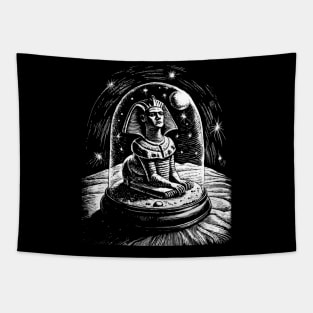 Egyptian sphinx in a snow globe Tapestry