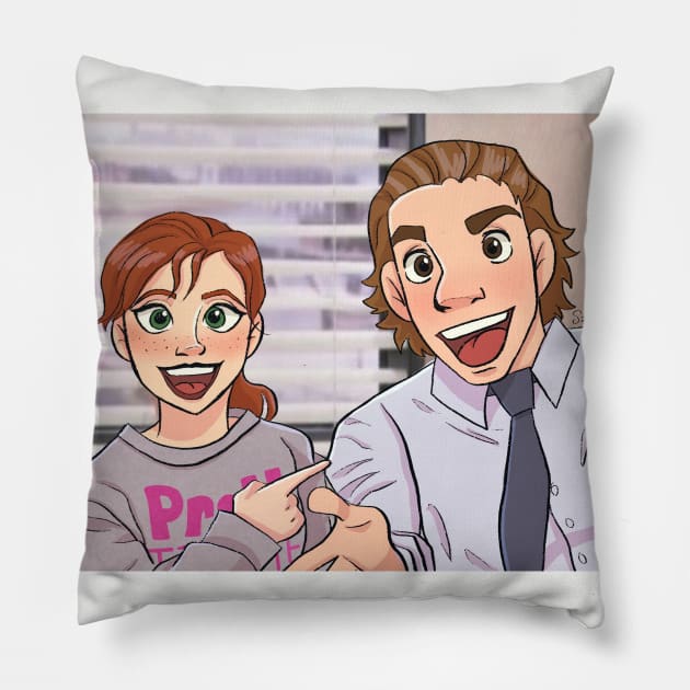 Jim & Pam Pillow by Sarah D’ Art