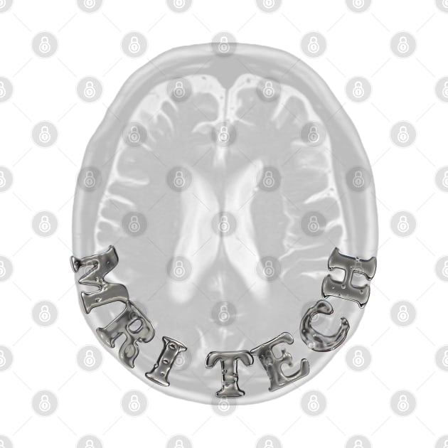 MRI Tech Metal Font with Brain White BG by Humerushumor