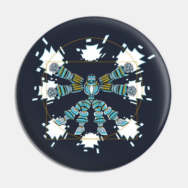 Go Robo Now Sunder Crux Vitruvian Man Pin by GoRoboNow