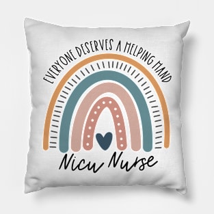 NICU Nurse Boho Rainbow Pillow