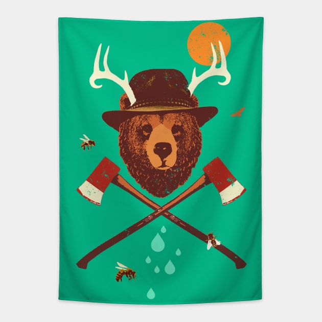 FOREST BEAR Tapestry by Showdeer