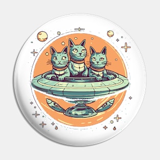 Alien cats Pin