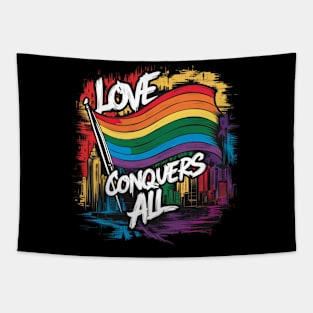 Love Conquers All Gay Lesbian Pride Tapestry