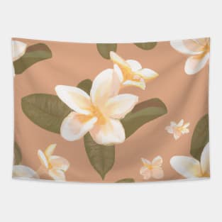 Sunset Blooms: Orange-Toned Floral Tapestry