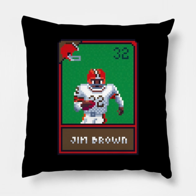 Jim browns 8bit Pillow by Roti Kodok Art