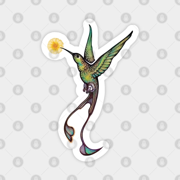 Green Hummingbird Magnet by Yulla