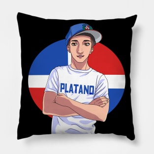 Dominicano Strong Platano Dominican Republic Pride Flag Pillow