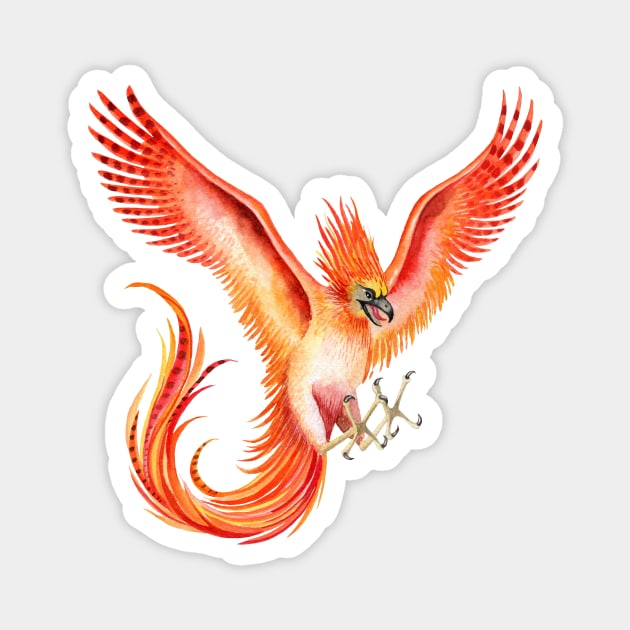 Red flying Phoenix Magnet by Simple Wishes Art