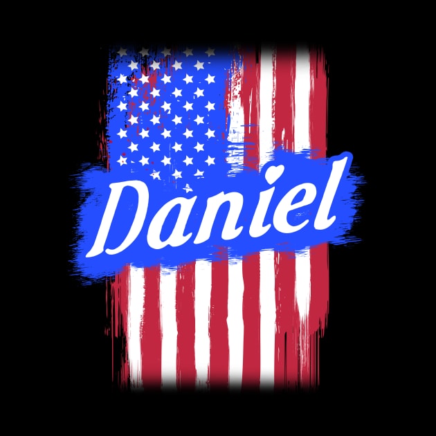 American Flag Daniel Family Gift For Men Women, Surname Last Name by darius2019