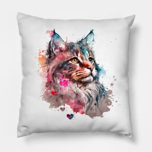 Bundle of love - maine coon kitten/cat - Purr-fect valentines gift for the feline-loving pet lover Pillow