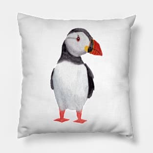 Watercolor Puffin Pillow