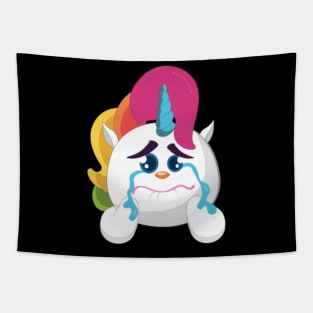 Cute Crying Unicorn Sad Unicorn Lover Xmas Gift Tapestry