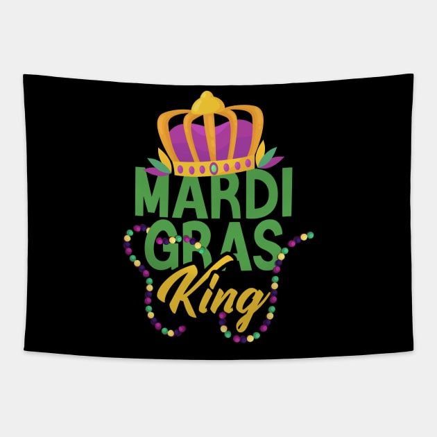 Mardi Gras King Funny Mardi Gras Carnival Parade Costume Party Tapestry by Azz4art