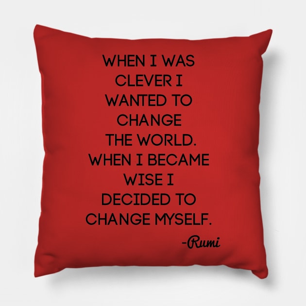 When I Was Clever by Rumi Pillow by StyledBySage