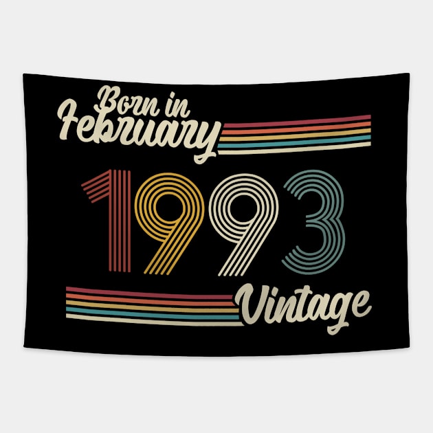 Vintage Born in February 1993 Tapestry by Jokowow