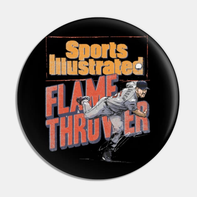 Justin Verlander Sports Illustrated & Houston Flame Thrower Pin by Jesse Gorrell