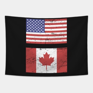 United States Flag & Canada Flag Tapestry