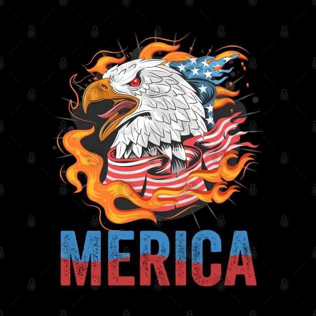 Merica Eagle Independence Day Gift by BadDesignCo