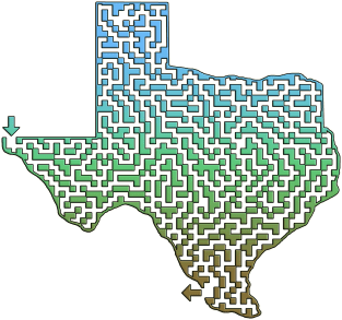 Texas State Outline Maze & Labyrinth Magnet