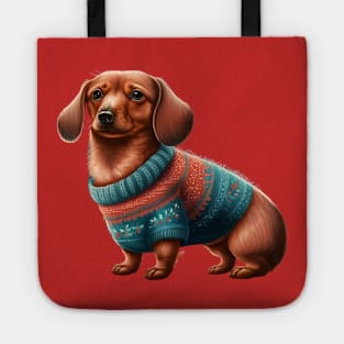 Christmas Sausage Dog Tote