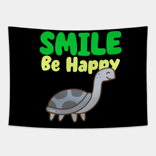 Smile Be Happy Turtle Tapestry