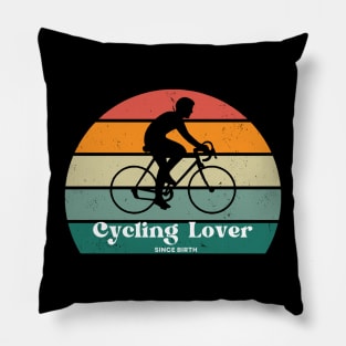 Retro Cyclist's Journey Tee - Ride with Passion Pillow