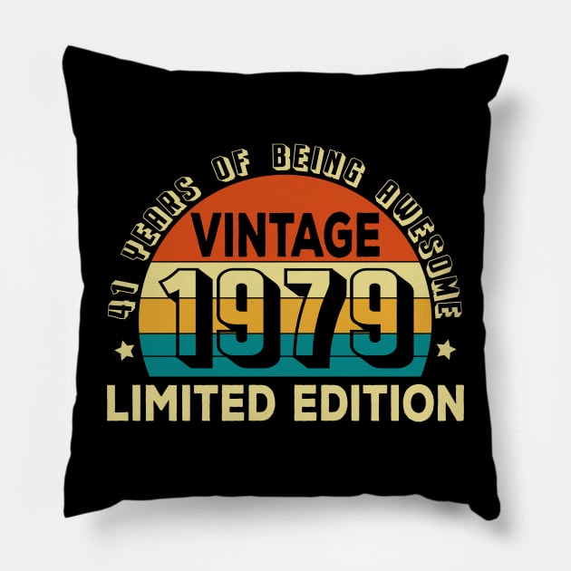 41 Years Of Being Awesome Vintage 1979 Pillow by M2M
