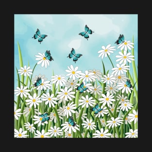 Daisies And Butterflies T-Shirt