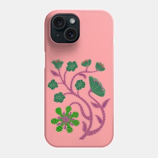 IT'S A JUNGLE OUT THERE Mod Funky Floral-2 in Groovy Purple and Green - UnBlink Studio by Jackie Tahara Phone Case