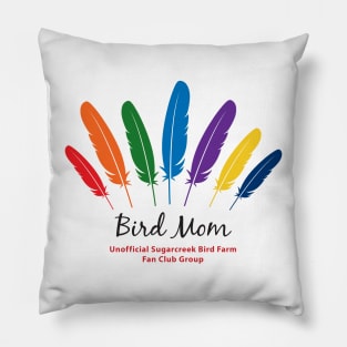 Bird Mom - black type Pillow