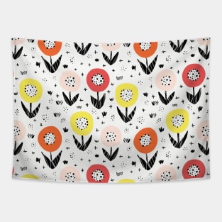 Abstract Summer Florals Tapestry