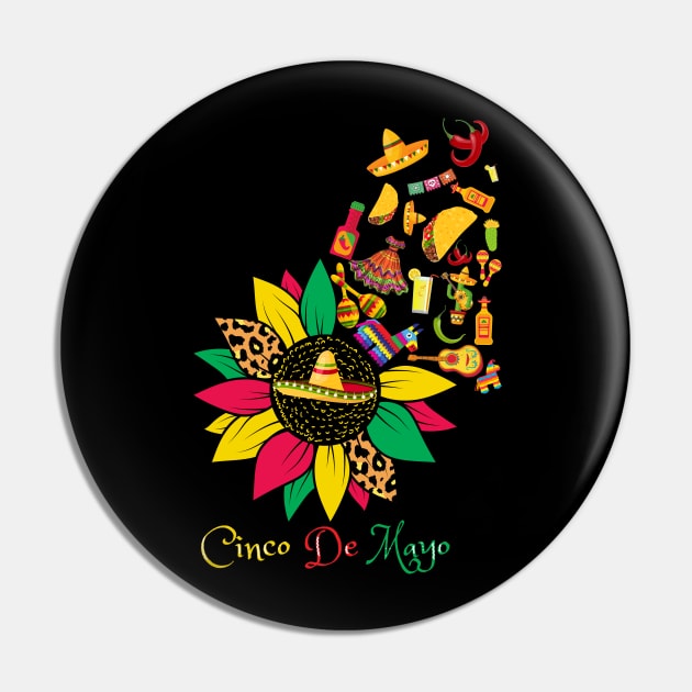 Cinco De Mayo Sunflower Happy Cinco De Mayo Mexican Fiesta Party Pin by JustBeSatisfied