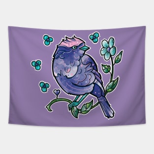 dark blue bird Tapestry