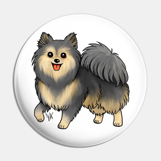 Dog - Pomeranian - Black and Tan Pin by Jen's Dogs Custom Gifts and Designs