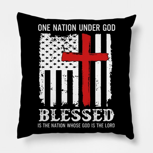 One Nation Under God Flag Pillow by QUYNH SOCIU