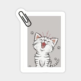 Cute Laughing Cat Magnet