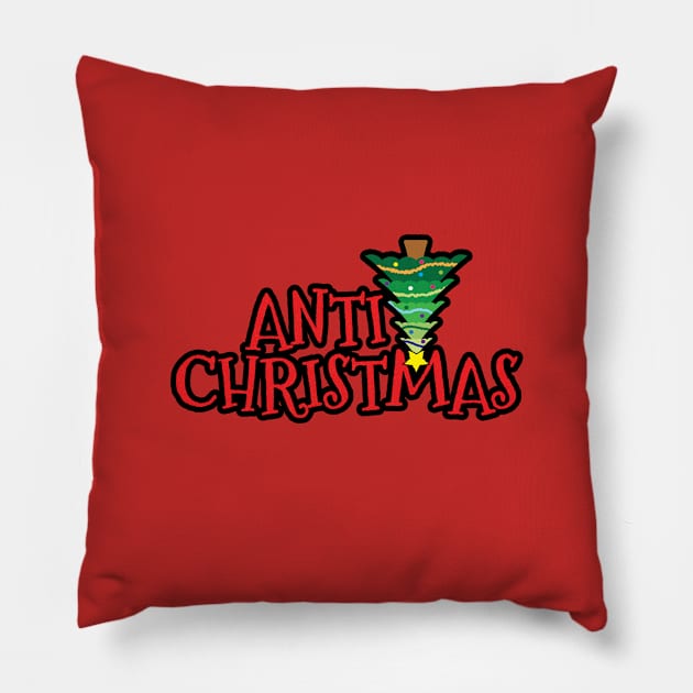 Anti Christmas Pillow by SunsetGraphics